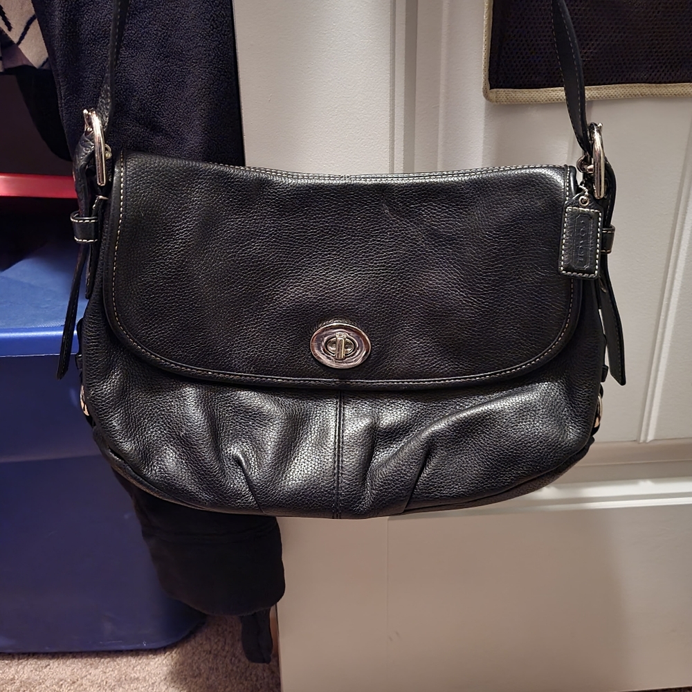 Black Coach crossbody purse